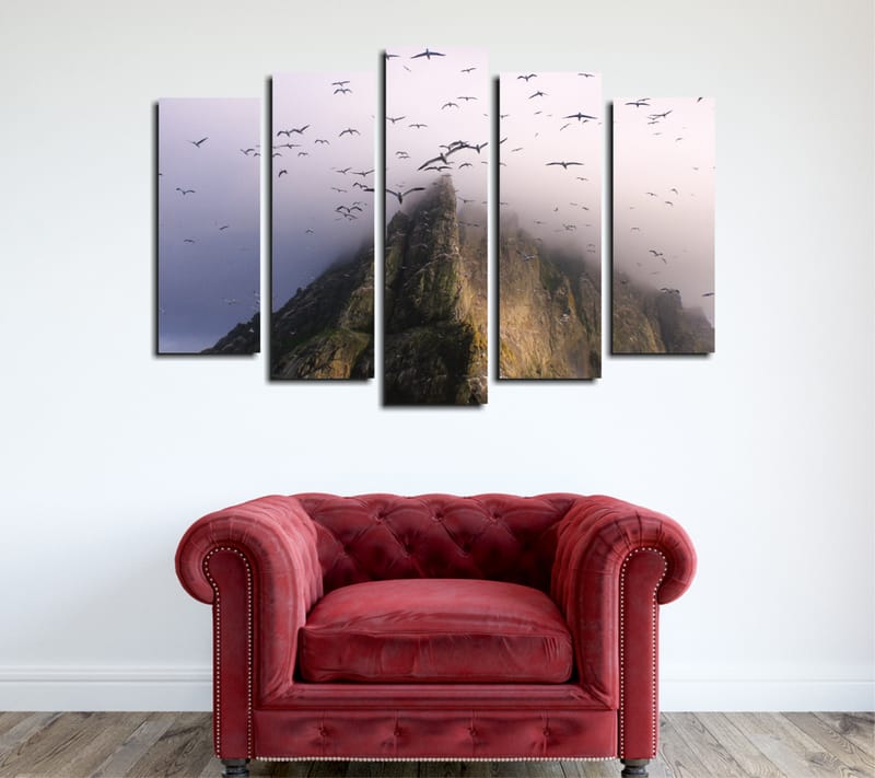 Dekorativ Canvasbilde 5-Deler 70x20 cm - Flerfarget - Innredning - Bilder & kunst - Lerretsbilder