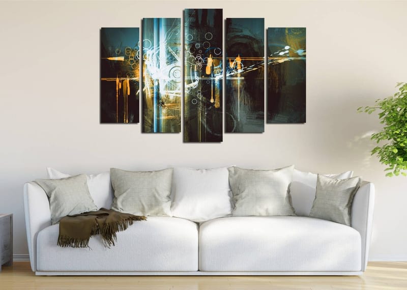 Dekorativ Canvasbilde 5-Deler 70x20 cm, Flerfarget