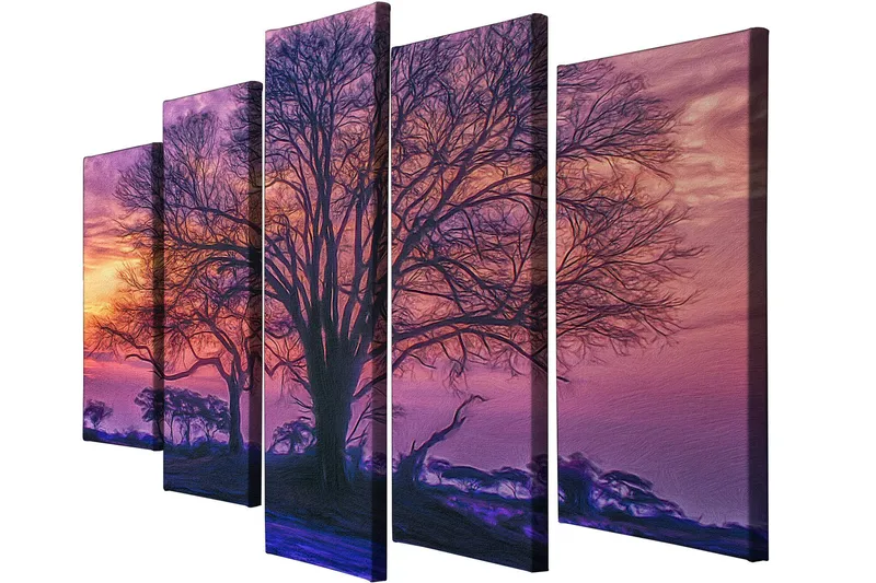 Dekorativ Canvasbilde 5-Deler 70x20 cm - Flerfarget - Innredning - Bilder & kunst - Lerretsbilder