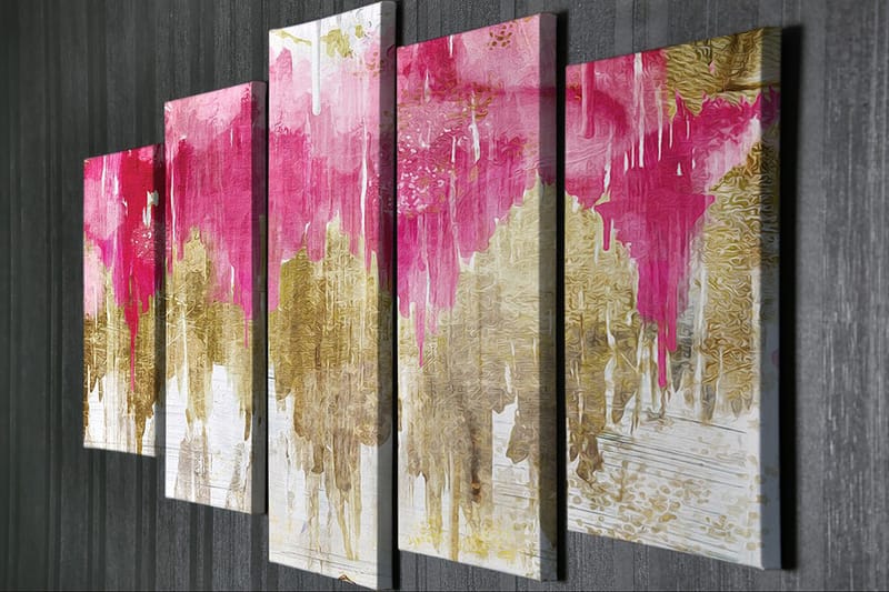 Dekorativ Canvasbilde 5-Deler 70x20 cm - Flerfarget - Innredning - Bilder & kunst - Lerretsbilder
