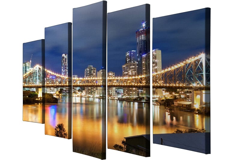 Dekorativ Canvasbilde 5-Deler 70x20 cm - Flerfarget - Innredning - Bilder & kunst - Lerretsbilder