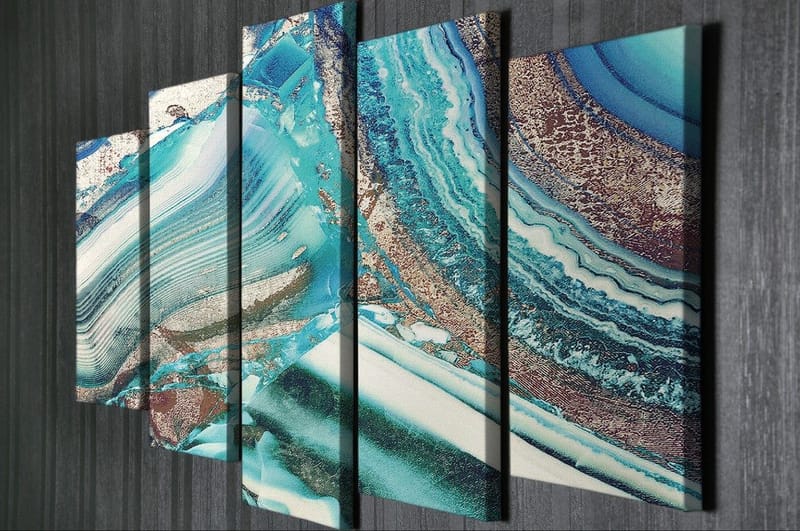 Dekorativ Canvasbilde 5-Deler 70x20 cm - Flerfarget - Innredning - Bilder & kunst - Lerretsbilder