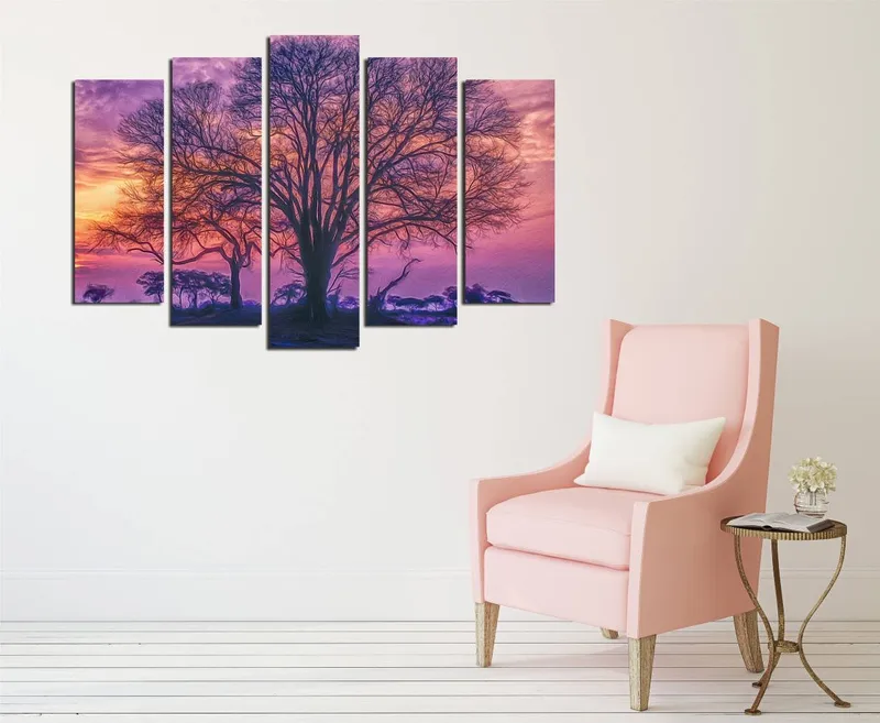 Dekorativ Canvasbilde 5-Deler 70x20 cm - Flerfarget - Innredning - Bilder & kunst - Lerretsbilder