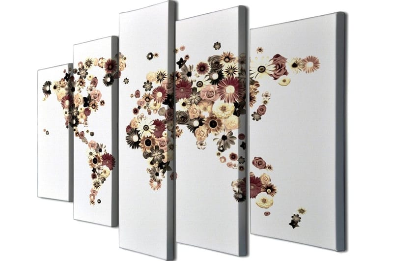 Dekorativ Canvasbilde 5-Deler 70x20 cm - Flerfarget - Innredning - Bilder & kunst - Lerretsbilder