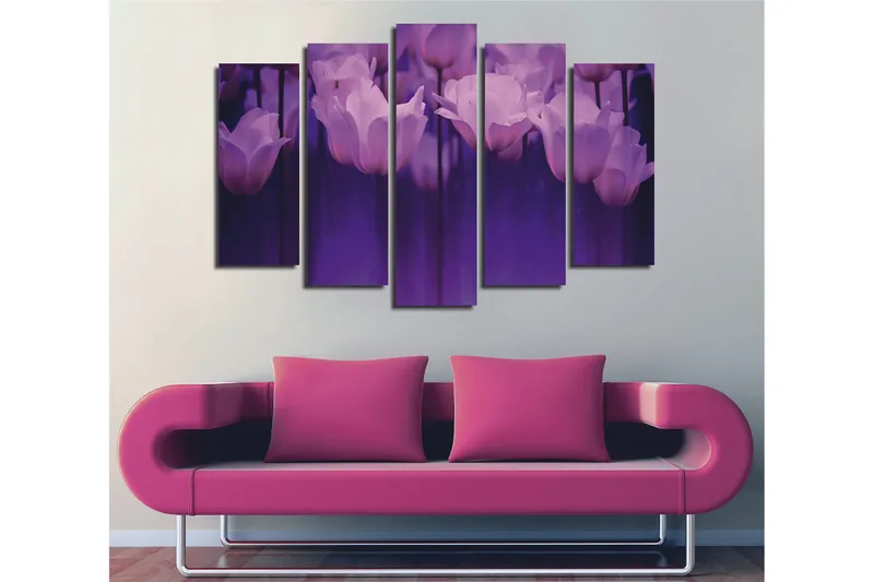 Dekorativ Canvasbilde 5-Deler 70x20 cm, Flerfarget