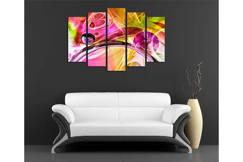 Dekorativ Canvasbilde 5-Deler 70x20 cm - Flerfarget - Innredning - Bilder & kunst - Lerretsbilder