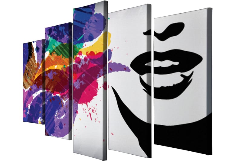 Dekorativ Canvasbilde 5-Deler 70x20 cm - Flerfarget - Innredning - Bilder & kunst - Lerretsbilder