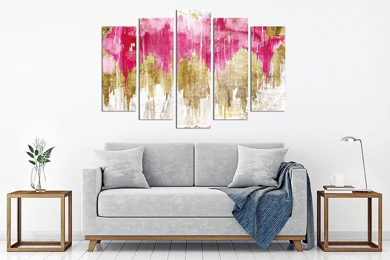 Dekorativ Canvasbilde 5-Deler 70x20 cm - Flerfarget - Innredning - Bilder & kunst - Lerretsbilder