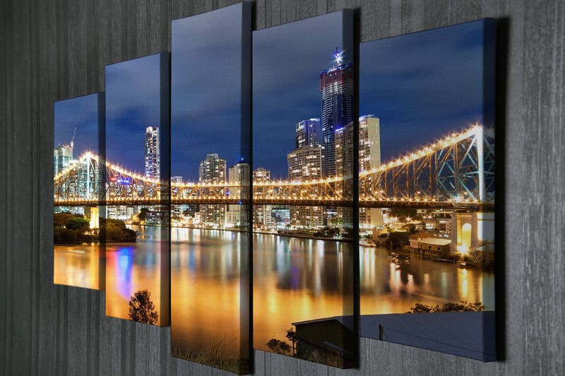 Dekorativ Canvasbilde 5-Deler 70x20 cm - Flerfarget - Innredning - Bilder & kunst - Lerretsbilder