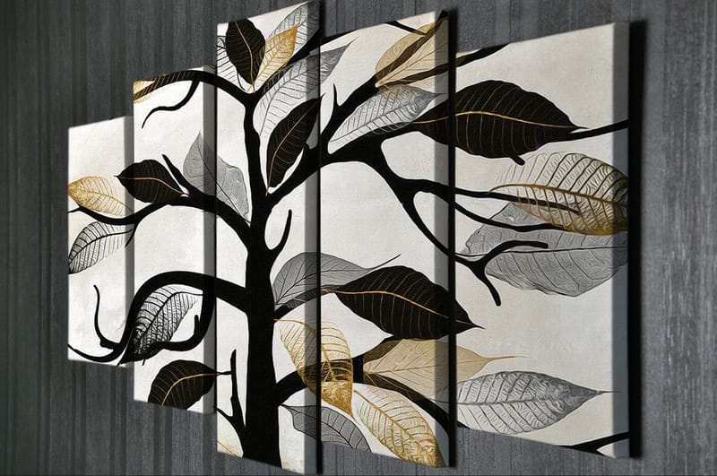 Dekorativ Canvasbilde 5-Deler 70x20 cm - Flerfarget - Innredning - Bilder & kunst - Lerretsbilder