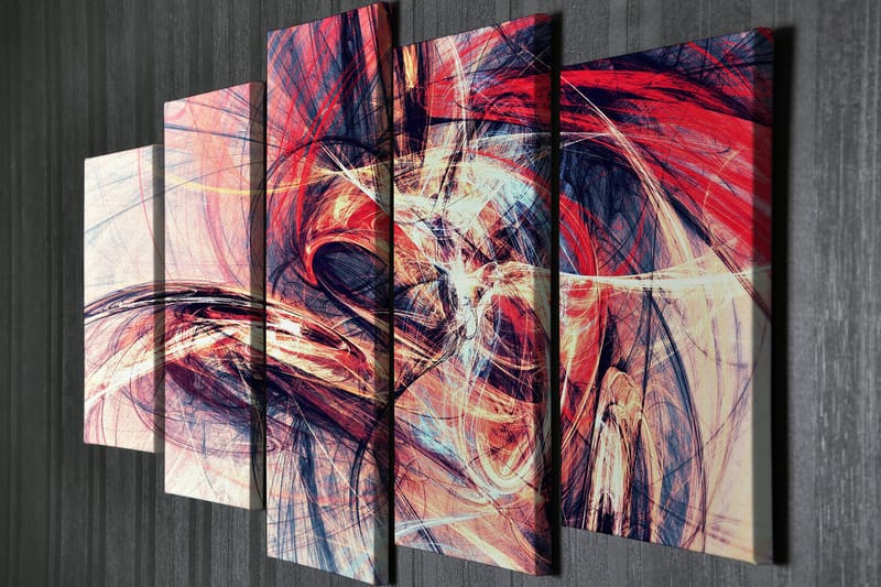 Dekorativ Canvasbilde 5-Deler 70x20 cm - Flerfarget - Innredning - Bilder & kunst - Lerretsbilder