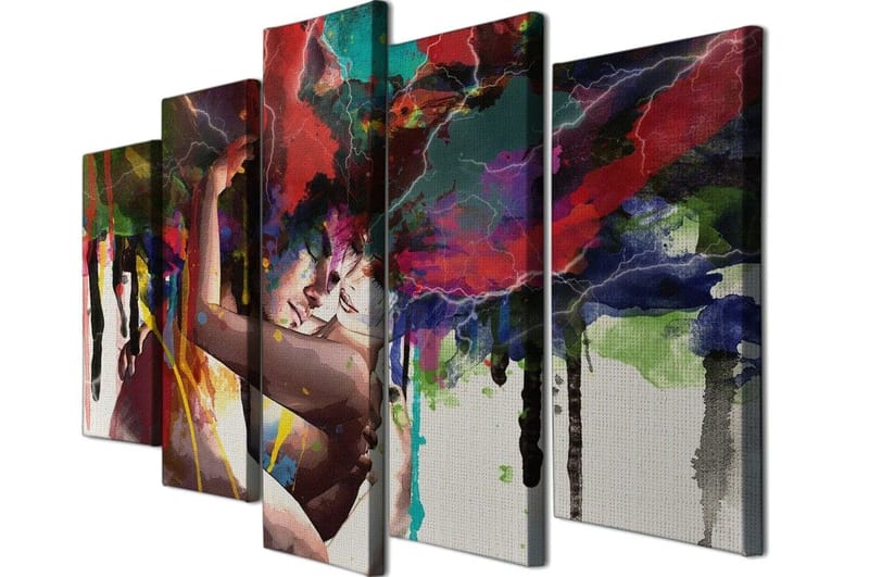 Dekorativ Canvasbilde 5-Deler 70x20 cm - Flerfarget - Innredning - Bilder & kunst - Lerretsbilder