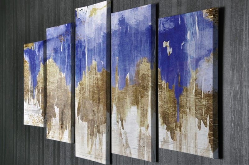 Dekorativ Canvasbilde 5-Deler 70x20 cm - Flerfarget - Innredning - Bilder & kunst - Lerretsbilder