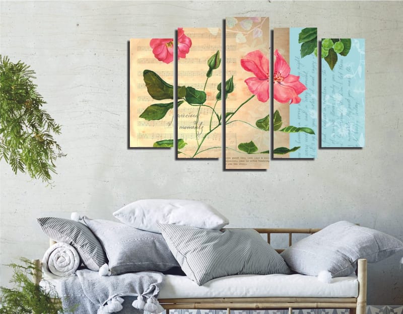 Dekorativ Canvasbilde 5-Deler 70x20 cm, Flerfarget