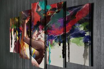 Dekorativ Canvasbilde 5-Deler 70x20 cm - Flerfarget - Innredning - Bilder & kunst - Lerretsbilder