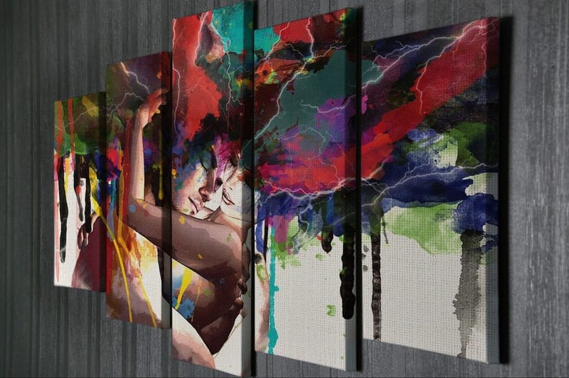 Dekorativ Canvasbilde 5-Deler 70x20 cm - Flerfarget - Innredning - Bilder & kunst - Lerretsbilder