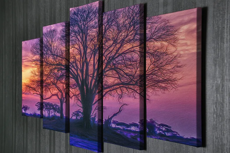 Dekorativ Canvasbilde 5-Deler 70x20 cm - Flerfarget - Innredning - Bilder & kunst - Lerretsbilder