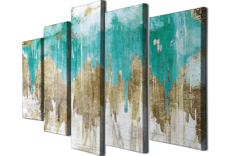 Dekorativ Canvasbilde 5-Deler 70x20 cm - Flerfarget - Innredning - Bilder & kunst - Lerretsbilder