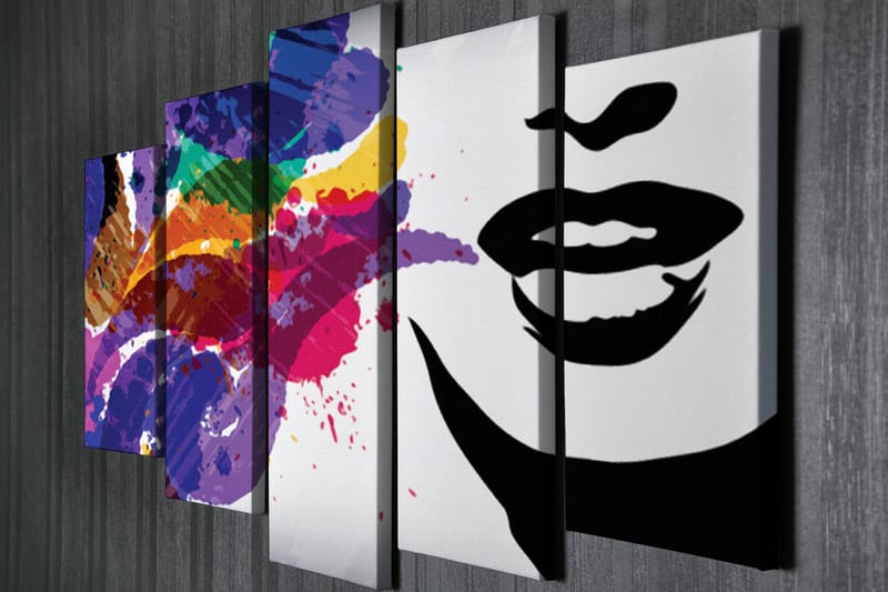 Dekorativ Canvasbilde 5-Deler 70x20 cm - Flerfarget - Innredning - Bilder & kunst - Lerretsbilder