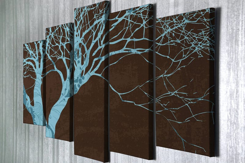 Dekorativ Canvasbilde 5-Deler 70x20 cm - Flerfarget - Innredning - Bilder & kunst - Lerretsbilder