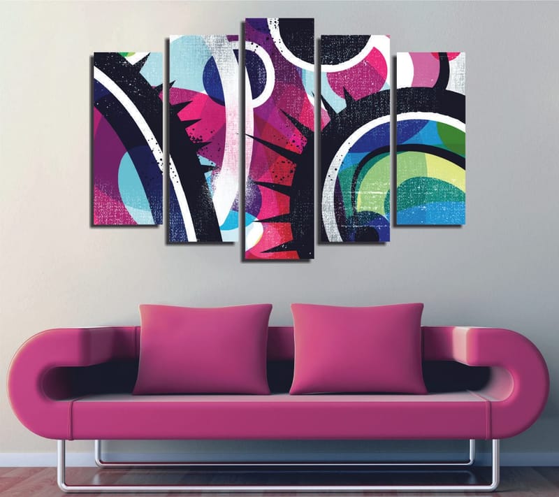 Dekorativ Canvasbilde 5-Deler 70x20 cm, Flerfarget