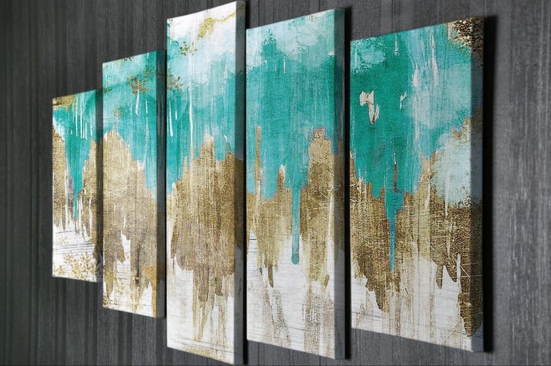 Dekorativ Canvasbilde 5-Deler 70x20 cm - Flerfarget - Innredning - Bilder & kunst - Lerretsbilder