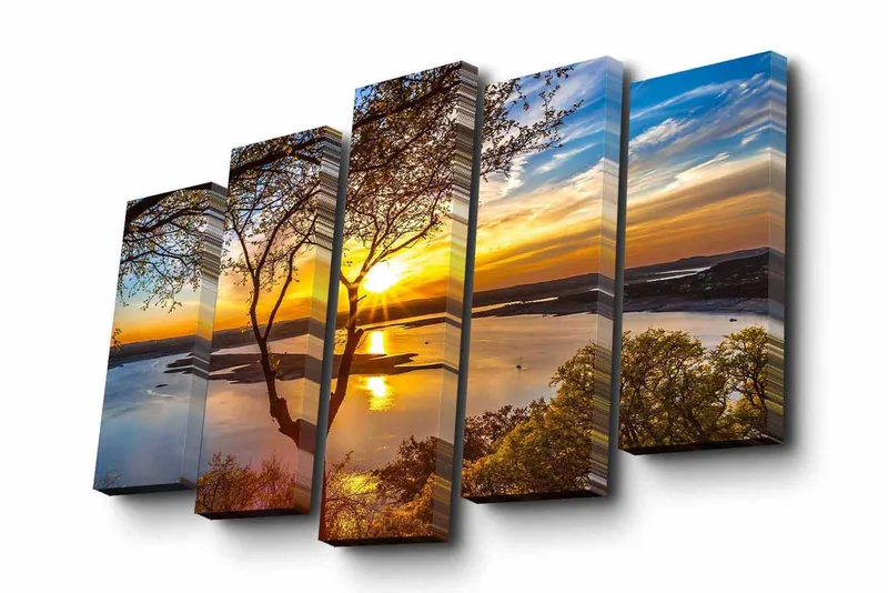 Dekorativ Canvasbilde 5 Deler - Flerfarget - Innredning - Bilder & kunst - Lerretsbilder