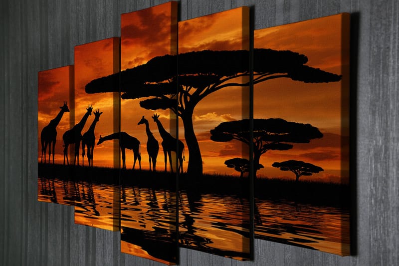 Dekorativ Canvasbilde 5 Deler - Flerfarget - Innredning - Bilder & kunst - Lerretsbilder