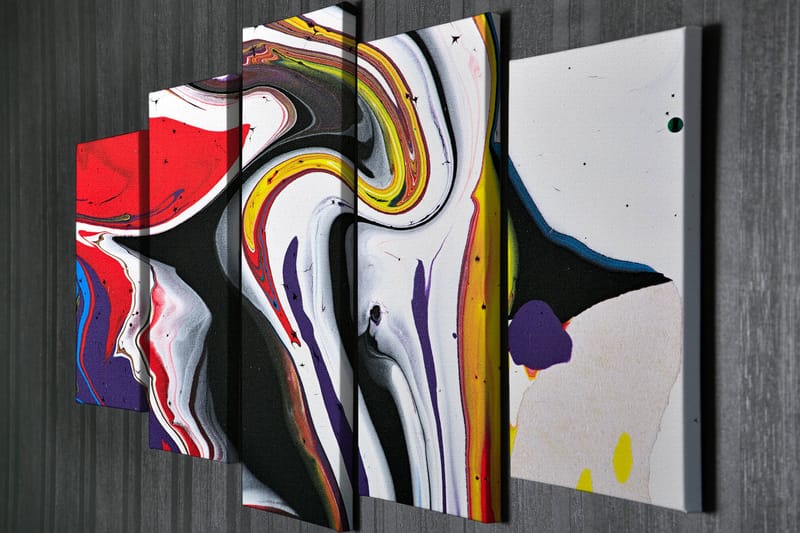 Dekorativ Canvasbilde 5 Deler - Flerfarget - Innredning - Bilder & kunst - Lerretsbilder
