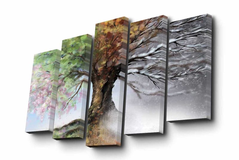 Dekorativ Canvasbilde 5 Deler - Flerfarget - Innredning - Bilder & kunst - Lerretsbilder
