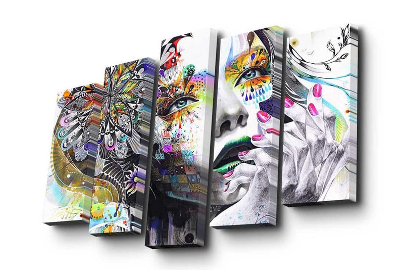 Dekorativ Canvasbilde 5 Deler - Flerfarget - Innredning - Bilder & kunst - Lerretsbilder