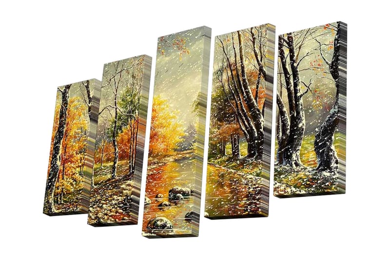 Dekorativ Canvasbilde 5 Deler - Flerfarget - Innredning - Bilder & kunst - Lerretsbilder