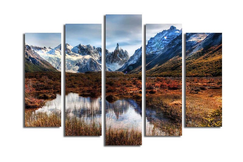 Dekorativ Canvasbilde 5 Deler - Flerfarget - Innredning - Bilder & kunst - Lerretsbilder