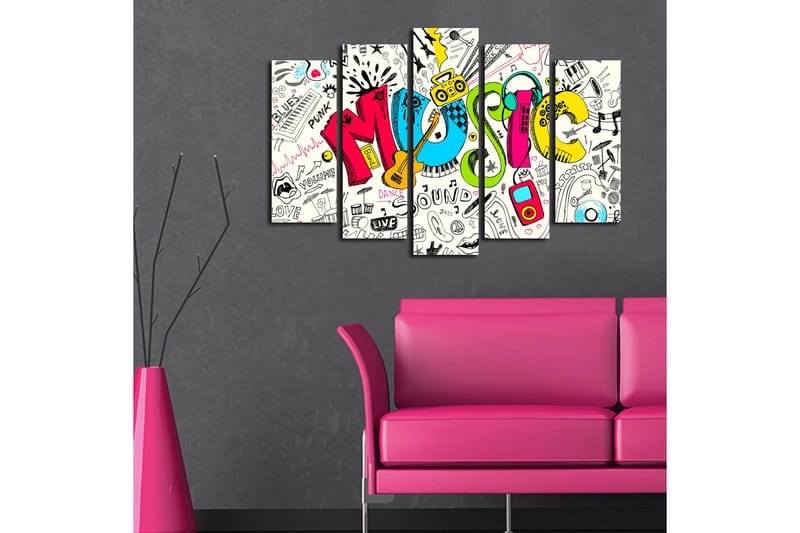 Dekorativ Canvasbilde 5 Deler - Flerfarget - Innredning - Bilder & kunst - Lerretsbilder