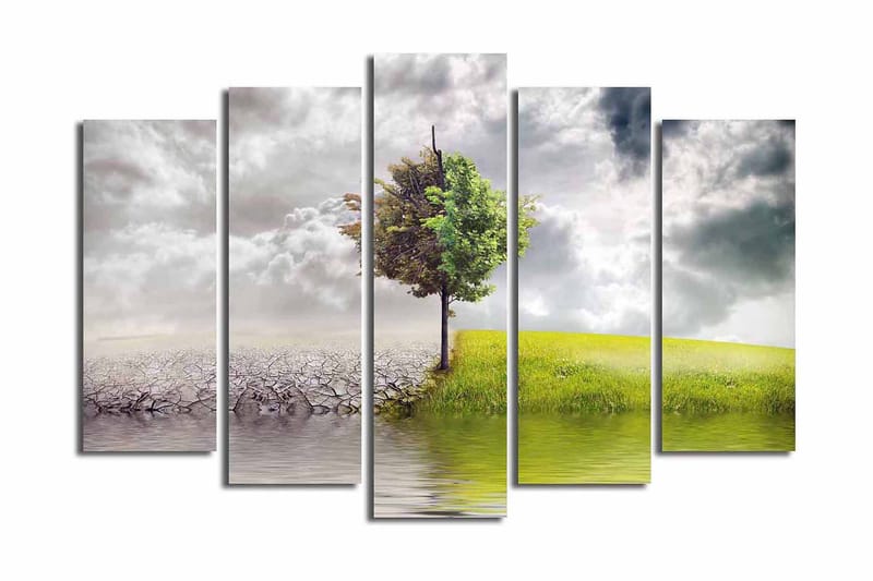 Dekorativ Canvasbilde 5 Deler - Flerfarget - Innredning - Bilder & kunst - Lerretsbilder