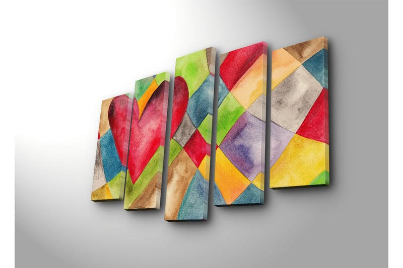 Dekorativ Canvasbilde 5 Deler - Flerfarget - Innredning - Bilder & kunst - Lerretsbilder