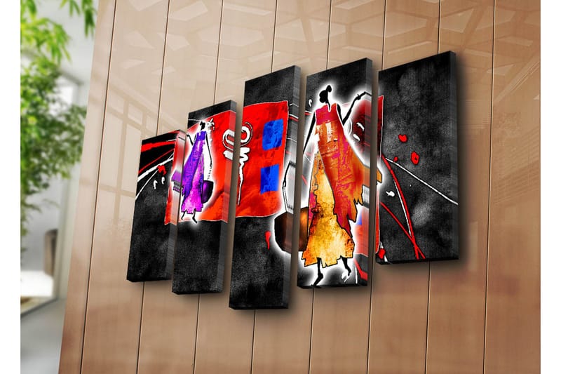Dekorativ Canvasbilde 5 Deler - Flerfarget - Innredning - Bilder & kunst - Lerretsbilder