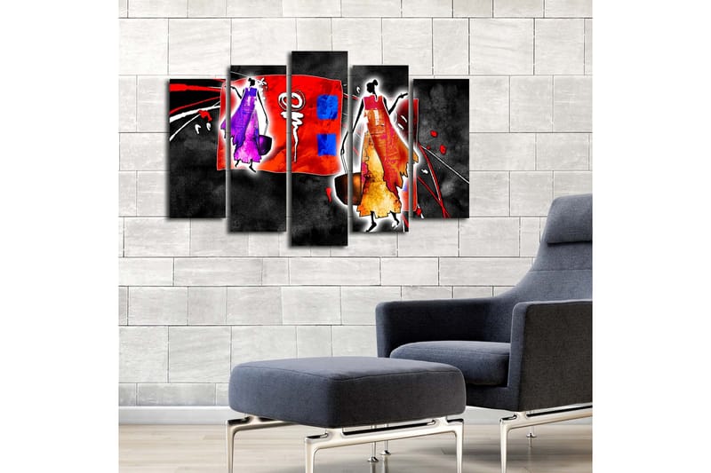 Dekorativ Canvasbilde 5 Deler - Flerfarget - Innredning - Bilder & kunst - Lerretsbilder