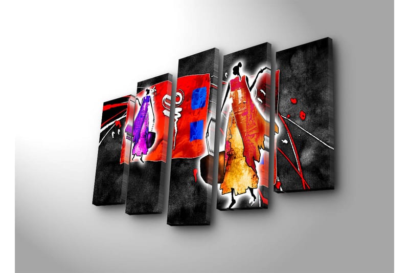 Dekorativ Canvasbilde 5 Deler - Flerfarget - Innredning - Bilder & kunst - Lerretsbilder
