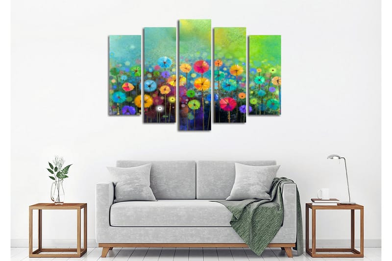 Dekorativ Canvasbilde 5 Deler - Flerfarget - Innredning - Bilder & kunst - Lerretsbilder