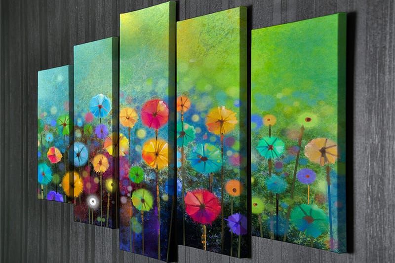 Dekorativ Canvasbilde 5 Deler - Flerfarget - Innredning - Bilder & kunst - Lerretsbilder