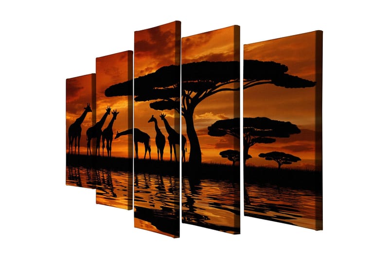Dekorativ Canvasbilde 5 Deler - Flerfarget - Innredning - Bilder & kunst - Lerretsbilder