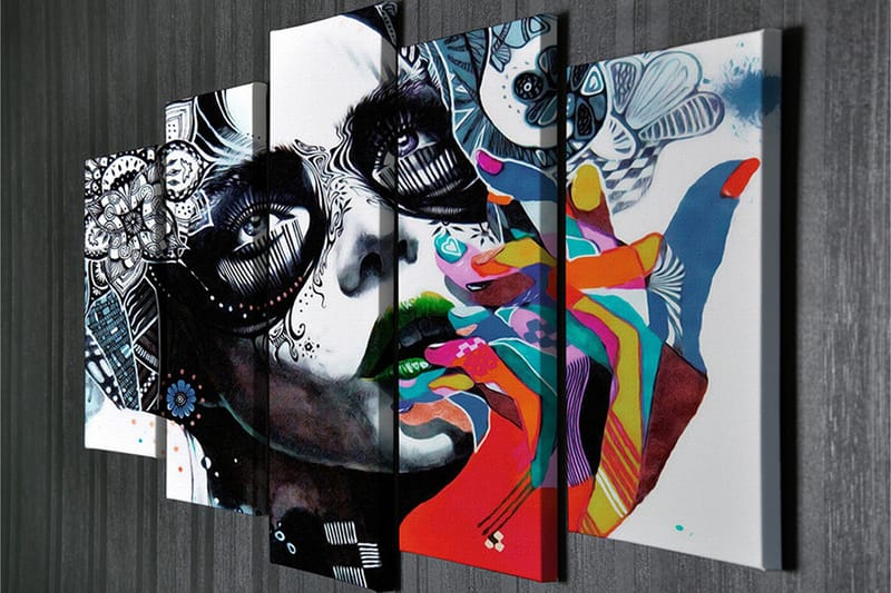 Dekorativ Canvasbilde 5 Deler - Flerfarget - Innredning - Bilder & kunst - Lerretsbilder