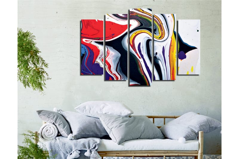Dekorativ Canvasbilde 5 Deler - Flerfarget - Innredning - Bilder & kunst - Lerretsbilder