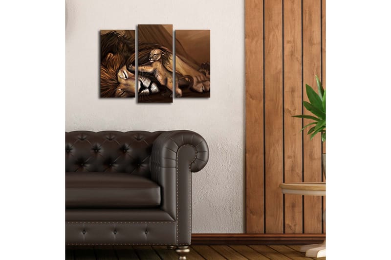 Dekorativ Canvasbilde LED-belysning 3 Deler - Flerfarget - Innredning - Bilder & kunst - Lerretsbilder