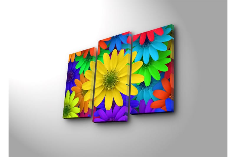Dekorativ Canvasbilde LED-belysning 3 Deler - Flerfarget - Innredning - Bilder & kunst - Lerretsbilder