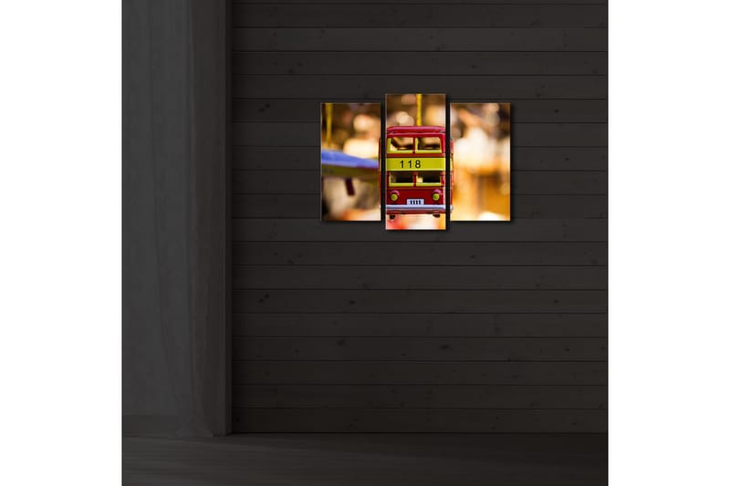 Dekorativ Canvasbilde LED-belysning 3 Deler - Flerfarget - Innredning - Bilder & kunst - Lerretsbilder