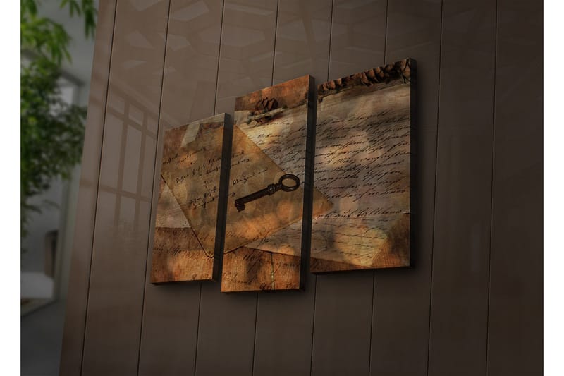 Dekorativ Canvasbilde LED-belysning 3 Deler - Flerfarget - Innredning - Bilder & kunst - Lerretsbilder