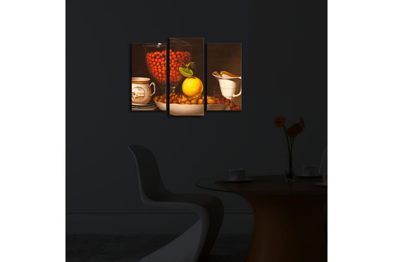 Dekorativ Canvasbilde LED-belysning 3 Deler - Flerfarget - Innredning - Bilder & kunst - Lerretsbilder
