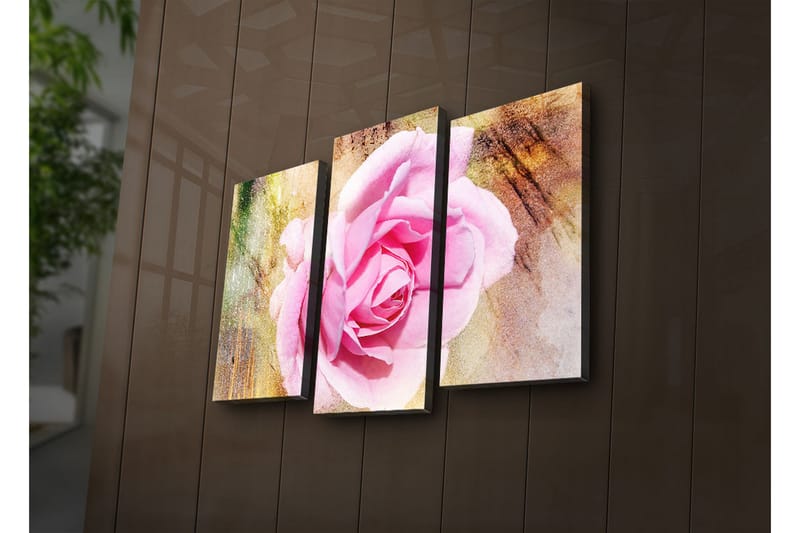 Dekorativ Canvasbilde LED-belysning 3 Deler - Flerfarget - Innredning - Bilder & kunst - Lerretsbilder